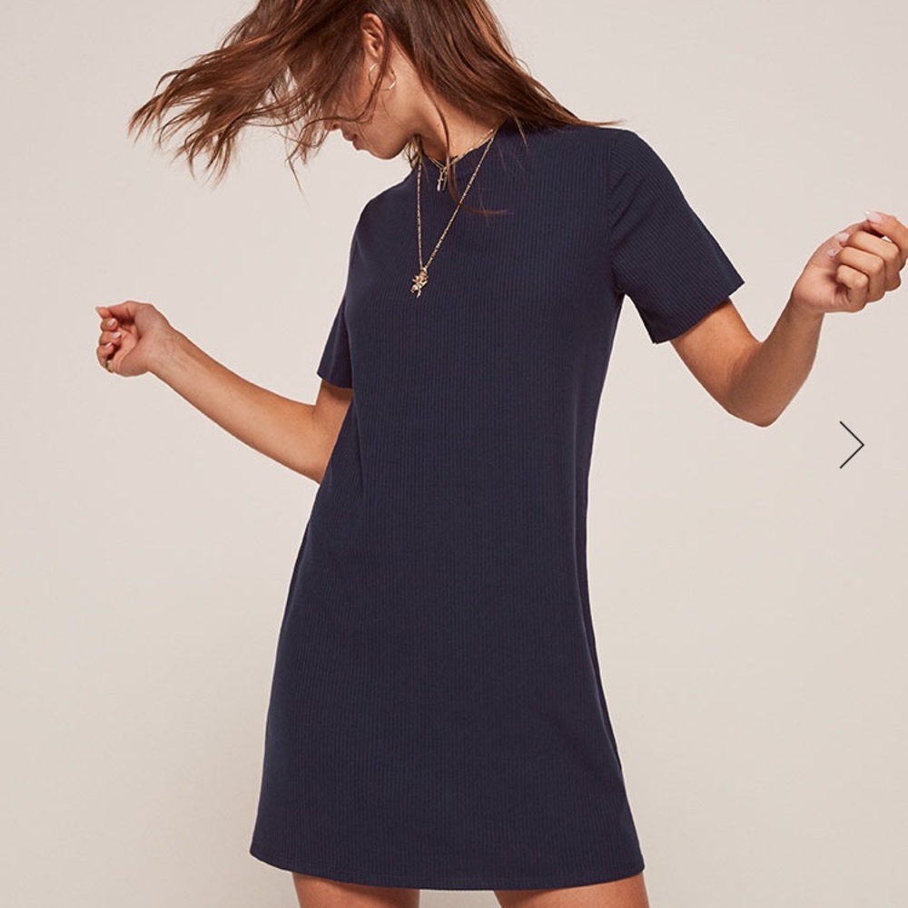REFORMATION- NAVY BLUE -DAME DRESS- XS- NEW!